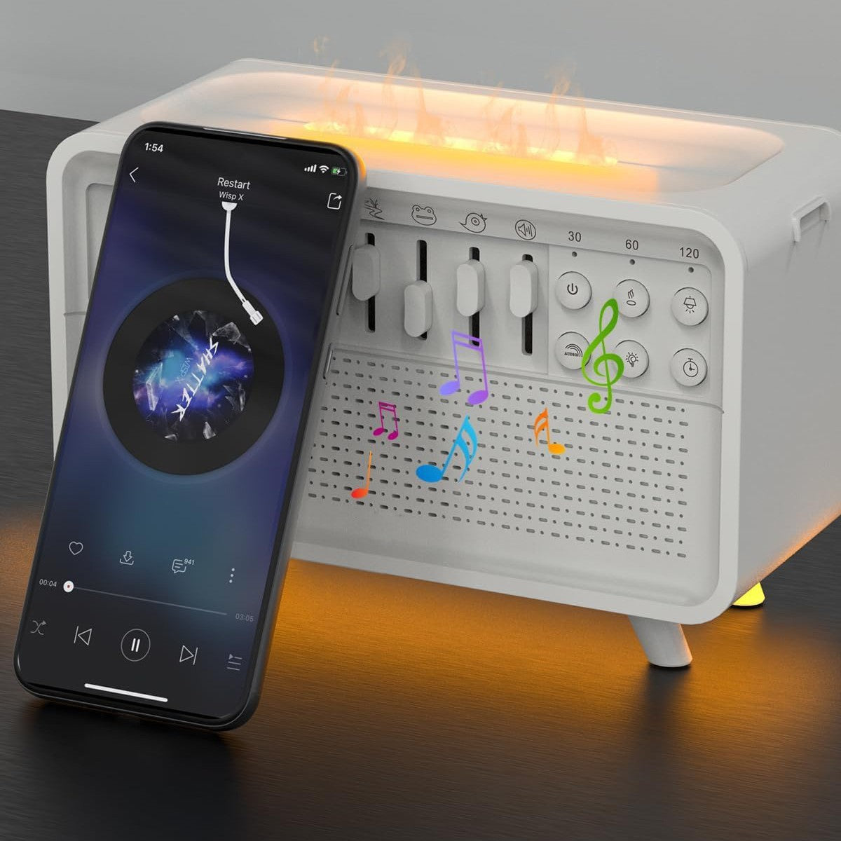 3 in 1 Bluetooth Speaker White Noise Sleep Night Light Humidifier with Nature Sounds
