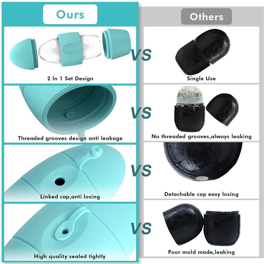 Silicone Ice Face Roller Contour Shrink Pores Remove Dark Circles Massage Skin Care