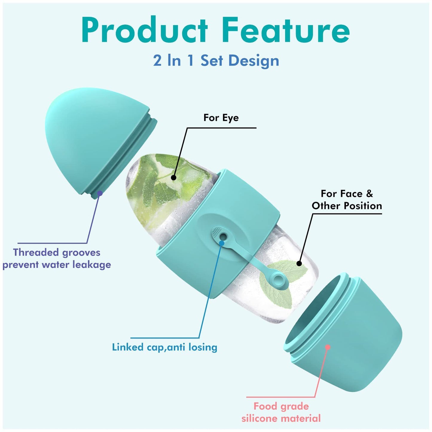 Silicone Ice Face Roller Contour Shrink Pores Remove Dark Circles Massage Skin Care