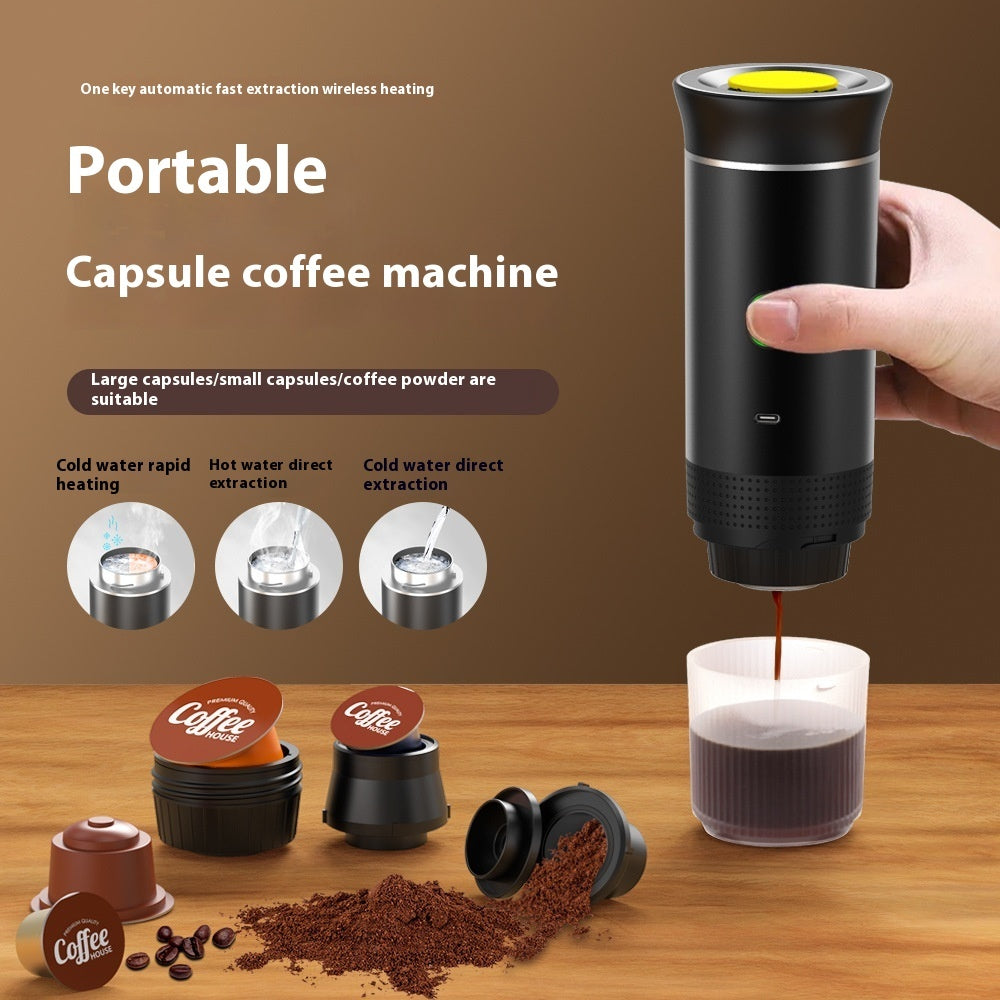 Electric Grinder Coffee Travel 3-in-1 Espresso Maker Portable Capsule Machine Kitchen