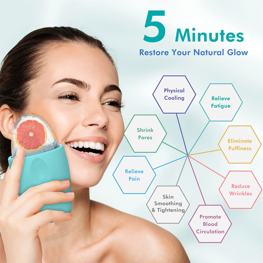 Silicone Ice Face Roller Contour Shrink Pores Remove Dark Circles Massage Skin Care