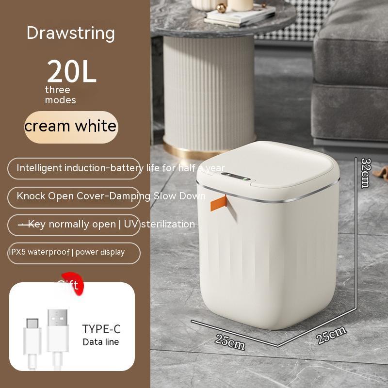 Smart Trash Can With Lid For Living Room and Kitchen
